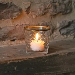 Photophore en verre D6,5xH5,5cm - transparent