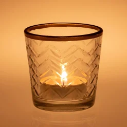 Photophore en verre D6,5xH5,5cm - transparent