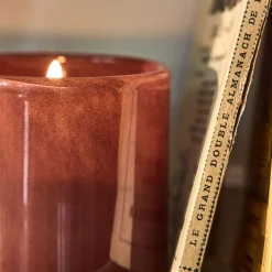 Photophore en verre D8xH8cm - marron