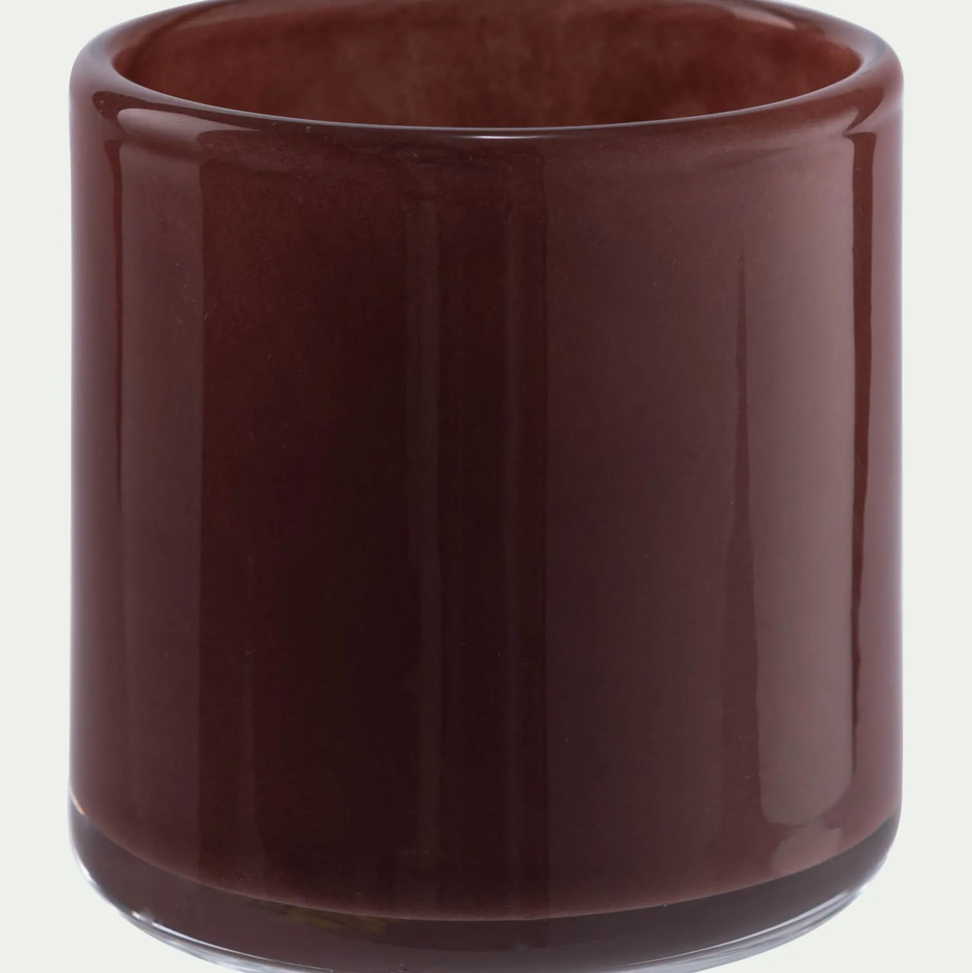 Photophore en verre D8xH8cm - marron