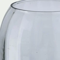 Photophore en verre et bois de manguier - transparent