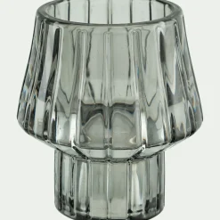 Photophore en verre H10cm - gris