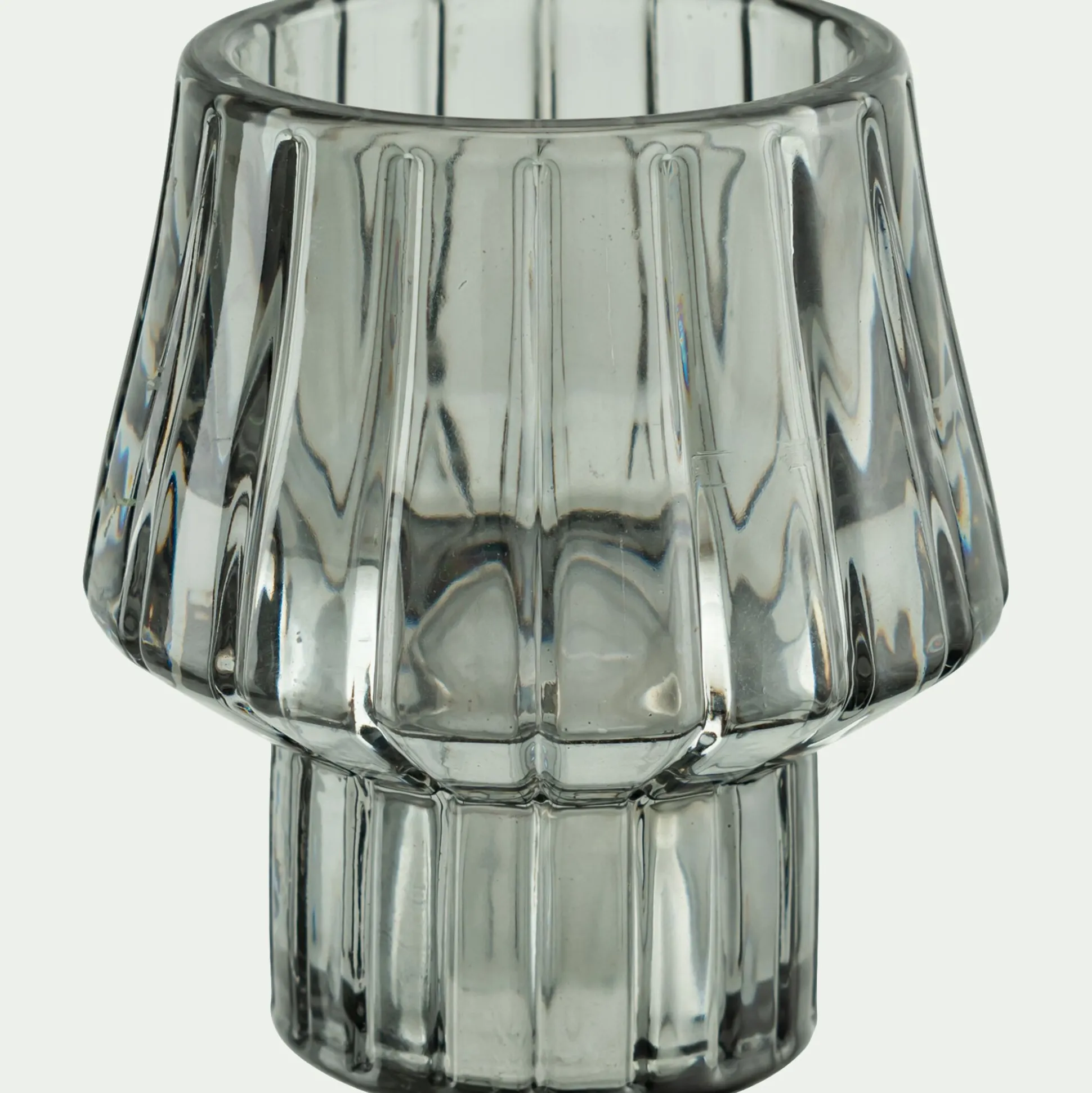 Photophore en verre H10cm - gris