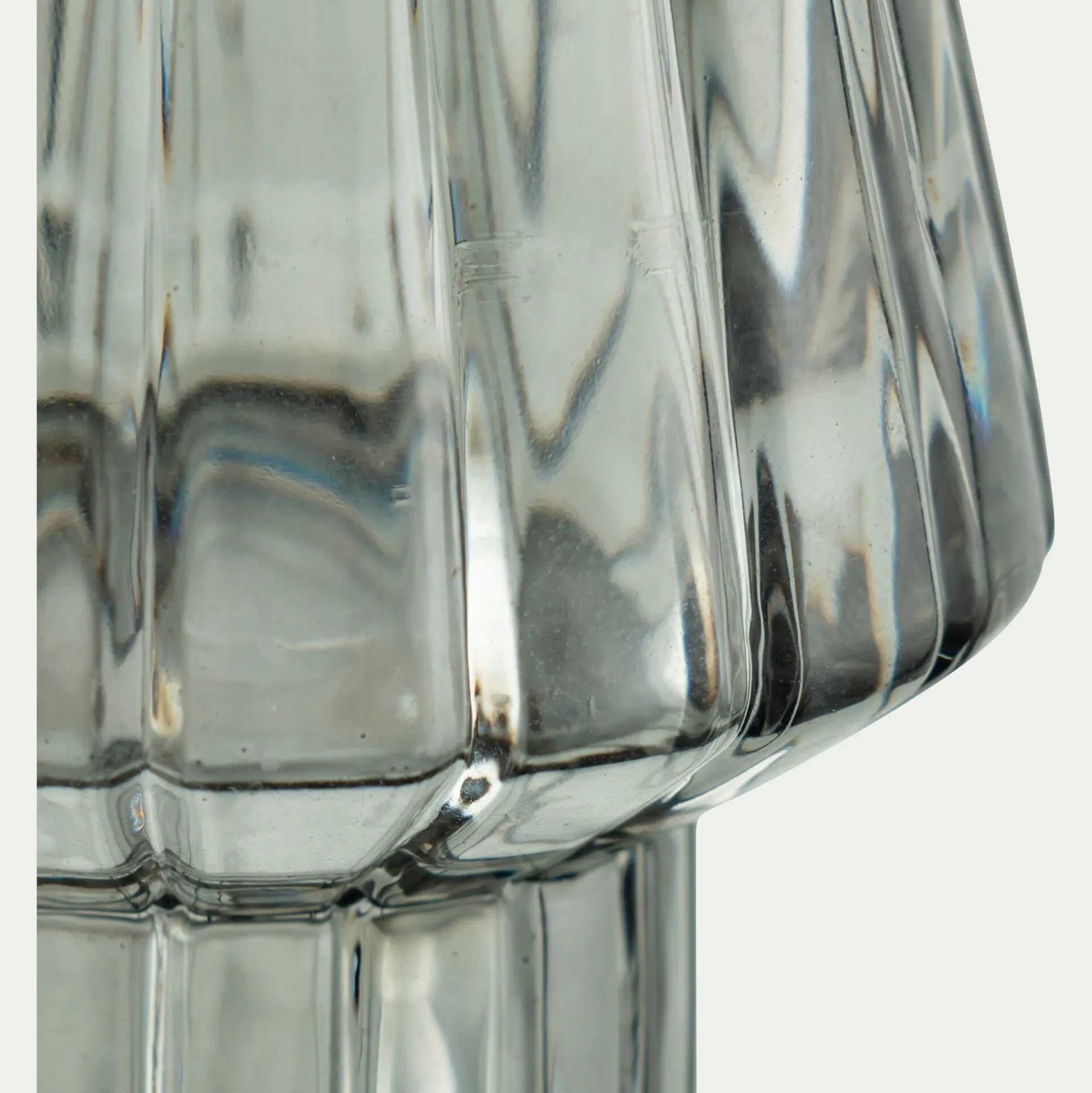 Photophore en verre H10cm - gris