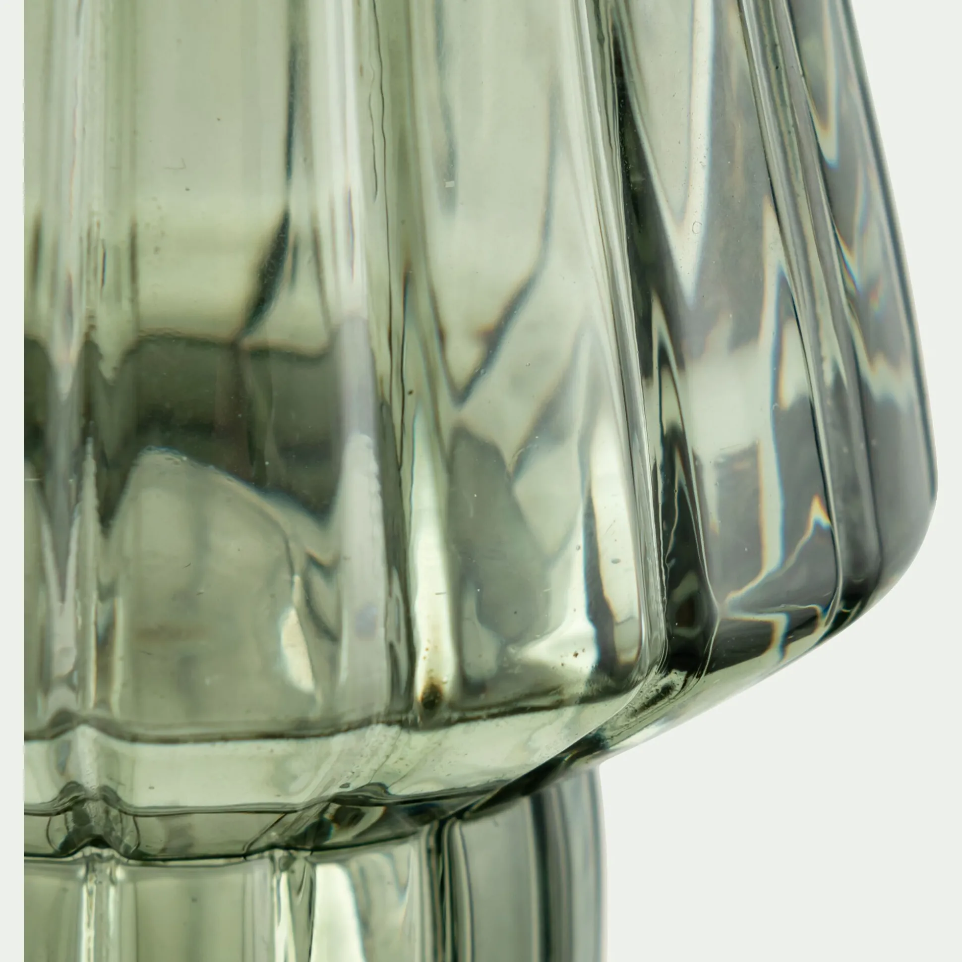 Photophore en verre H10cm - gris