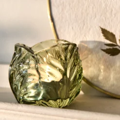 Photophore en verre teinté D7,5cm - vert