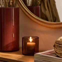 Photophore en verre teinté D8cm - brun rustrel