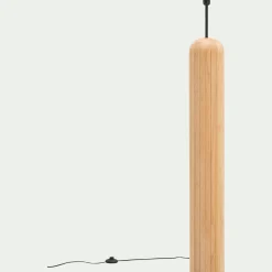 Pied de lampadaire en bois d'hévéa H138 cm - bois clair