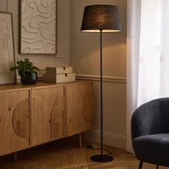 Pied de lampadaire en métal - noir H146cm