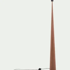 Pied de lampadaire en métal effet bois H157cm - bois foncé