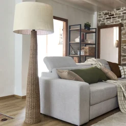 Pied de lampadaire en rotin H131cm - naturel