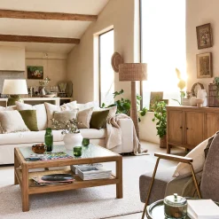 Pied de lampadaire en rotin H131cm - naturel