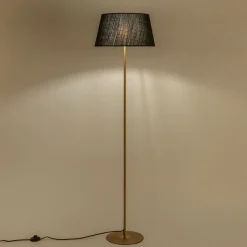 Pied de lampadaire électrifié en acier - doré H146cm