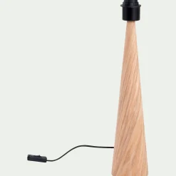 Pied de lampe à poser en métal effet bois clair H51,5cm - naturel