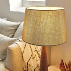 Pied de lampe en métal - effet bois foncé H51,5cm