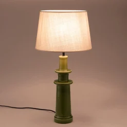 Pied de lampe électrifié en céramique D12cm - vert