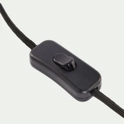 Pied de lampe électrifié en bois de manguier H30cm - noir