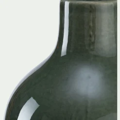 Pied de lampe électrifié en grès D15,5cm - vert