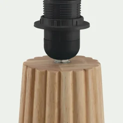 Pied de lampe électrifié en hévéa H38cm - bois clair