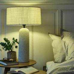 Pied de lampe électrifié en fibre de verre D13cm - blanc