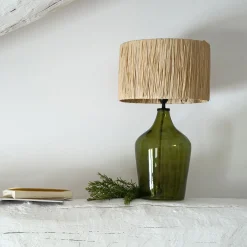 Pied de lampe électrifié en verre H40cm - vert