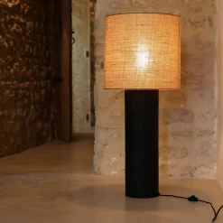 Pied de lampe électrifié en bois de manguier H76cm - naturel