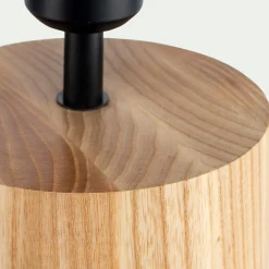 Pied de lampe électrifié en chêne H34,5cm - naturel
