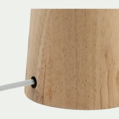 Pied de lampe électrifiée en bois d'hévéa H29cm - naturel