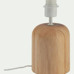 Pied de lampe électrifiée en bois d'hévéa D14cm - naturel
