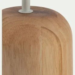 Pied de lampe électrifiée en bois d'hévéa D14cm - naturel