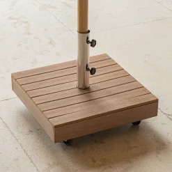 Pied de parasol en béton et bois 36kg - naturel