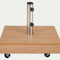 Pied de parasol en béton et bois 36kg - naturel