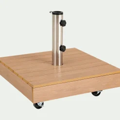 Pied de parasol en béton et bois 36kg - naturel