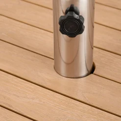 Pied de parasol en béton et bois 36kg - naturel