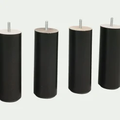 Pieds de sommier noirs H20 cm - jeu de 4