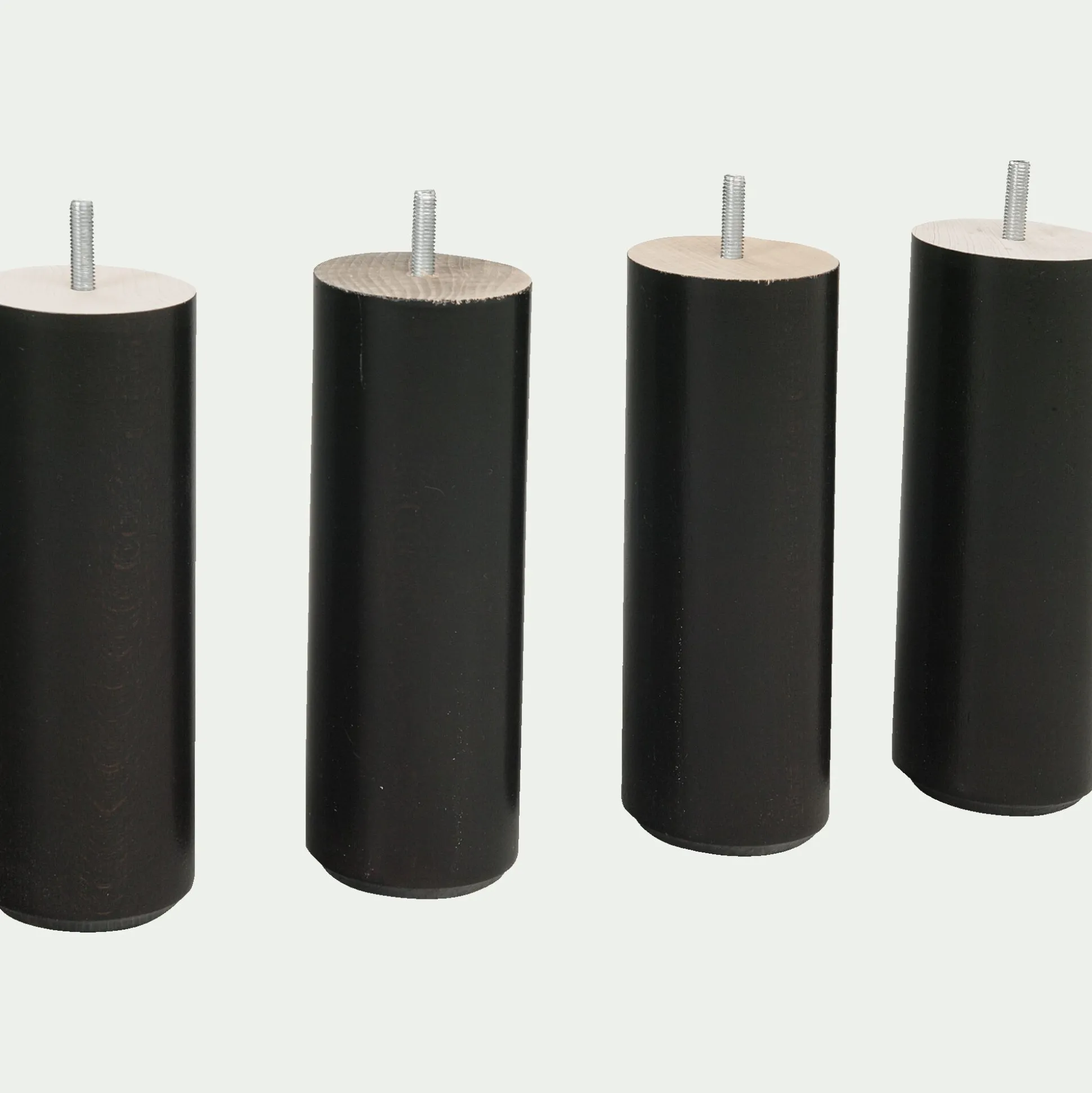 Pieds de sommier noirs H20 cm - jeu de 4