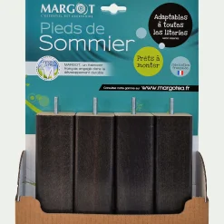 Pieds de sommiers gris foncés H17 cm - jeu de 4
