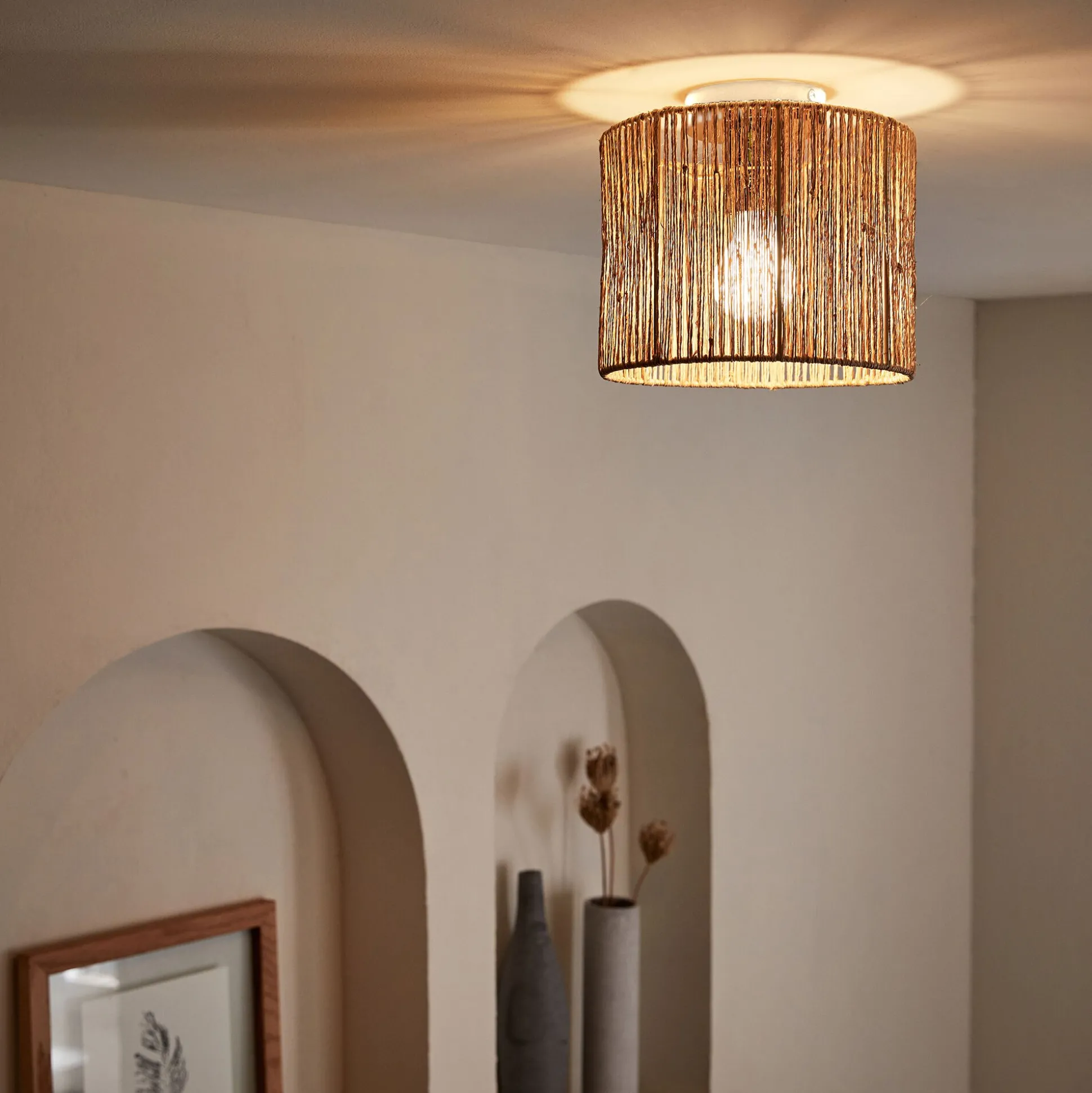 Plafonnier électrifié en métal D10cm - blanc