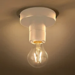 Plafonnier électrifié en métal D10cm - blanc