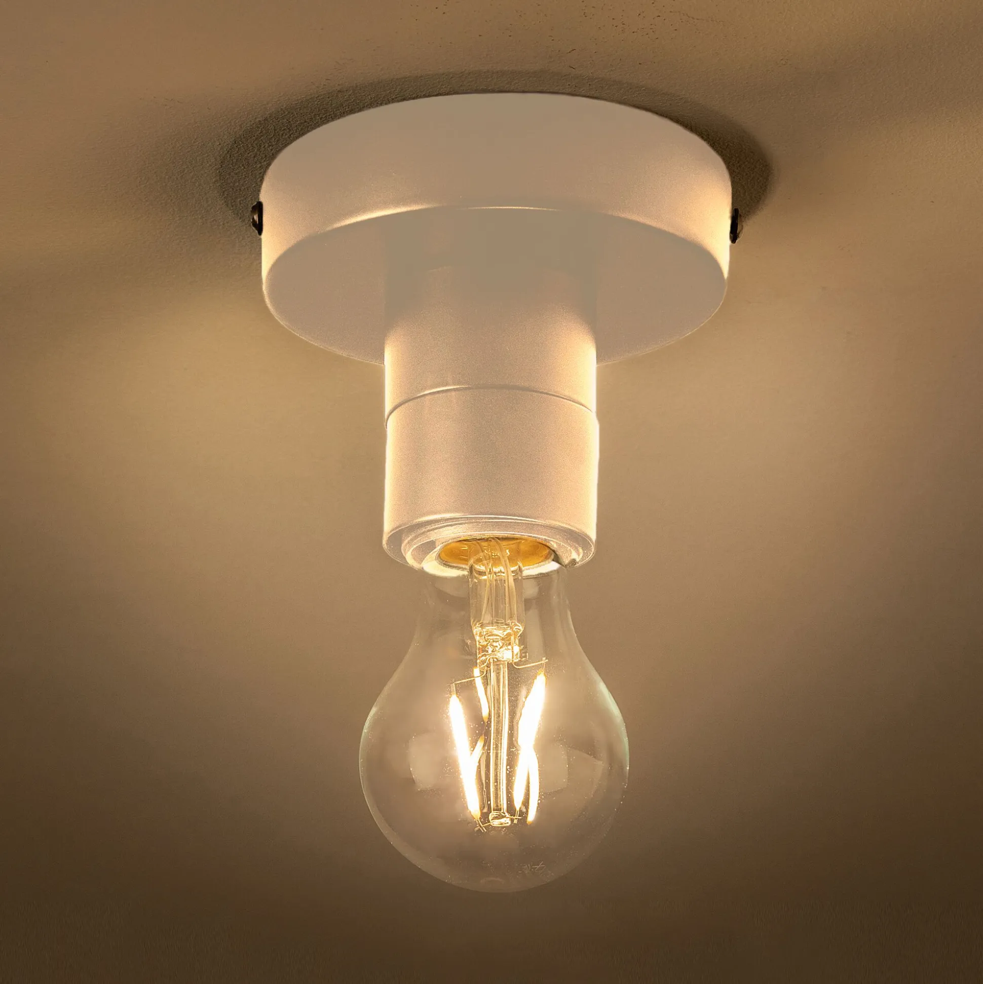 Plafonnier électrifié en métal D10cm - blanc