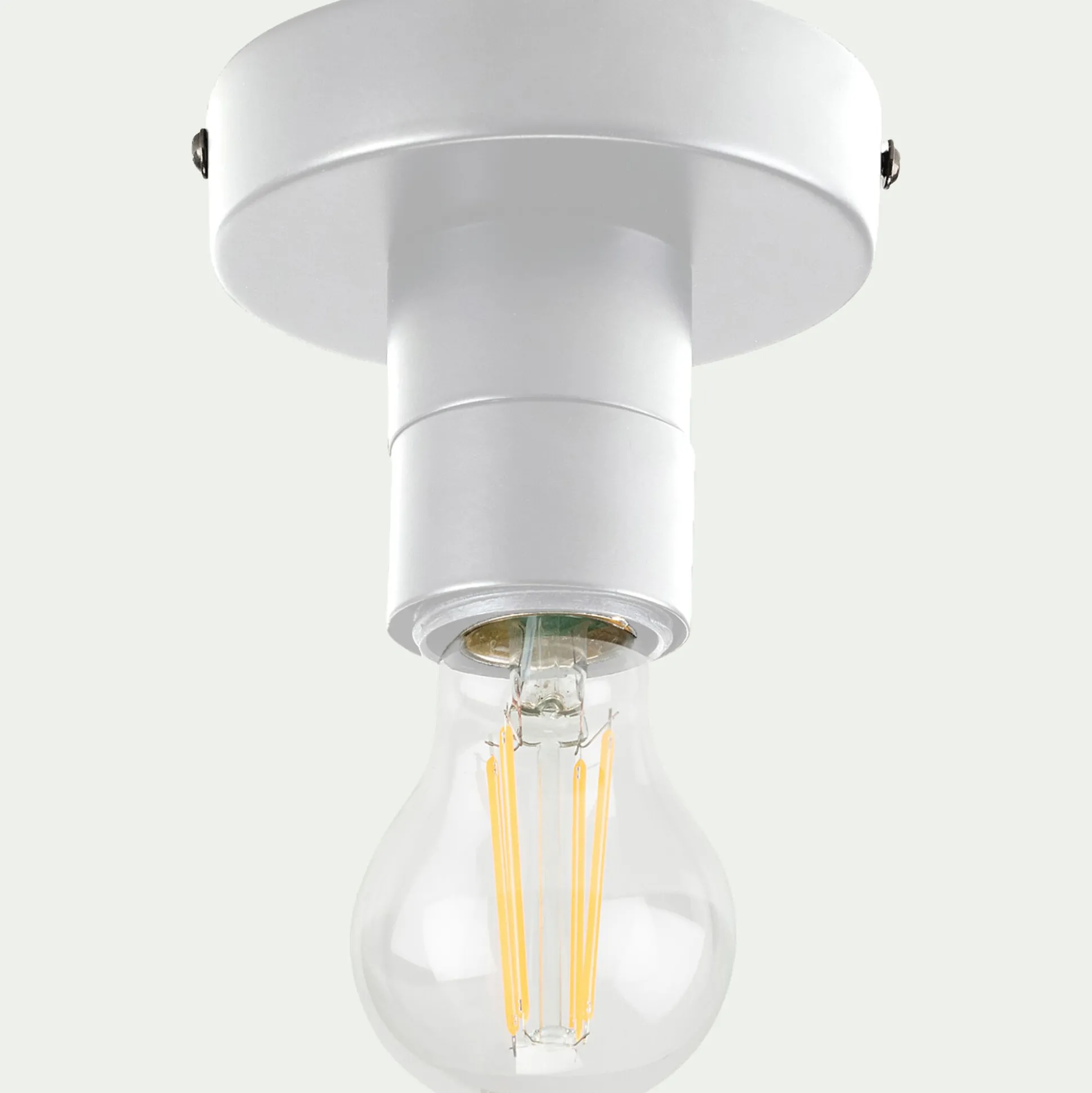 Plafonnier électrifié en métal D10cm - blanc