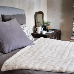 Plaid doux 130x170cm - blanc ventoux