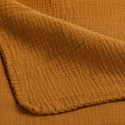 Plaid en gaze de coton - jaune alep 130x170cm