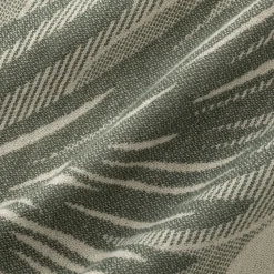 Plaid en laine à motif végétal finition point de cheval 125x170cm - vert