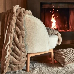 Plaid imitation fourrure - beige alpilles 130x170cm