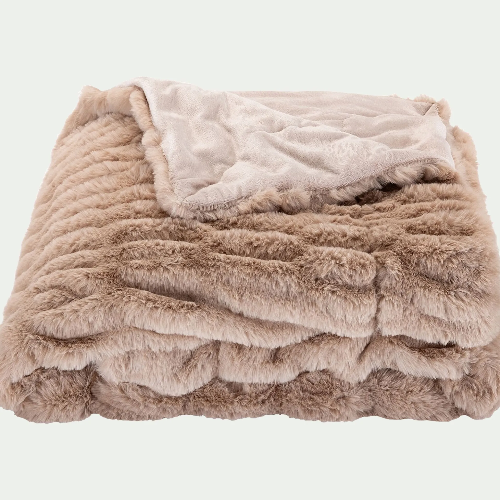 Plaid imitation fourrure - beige alpilles 130x170cm