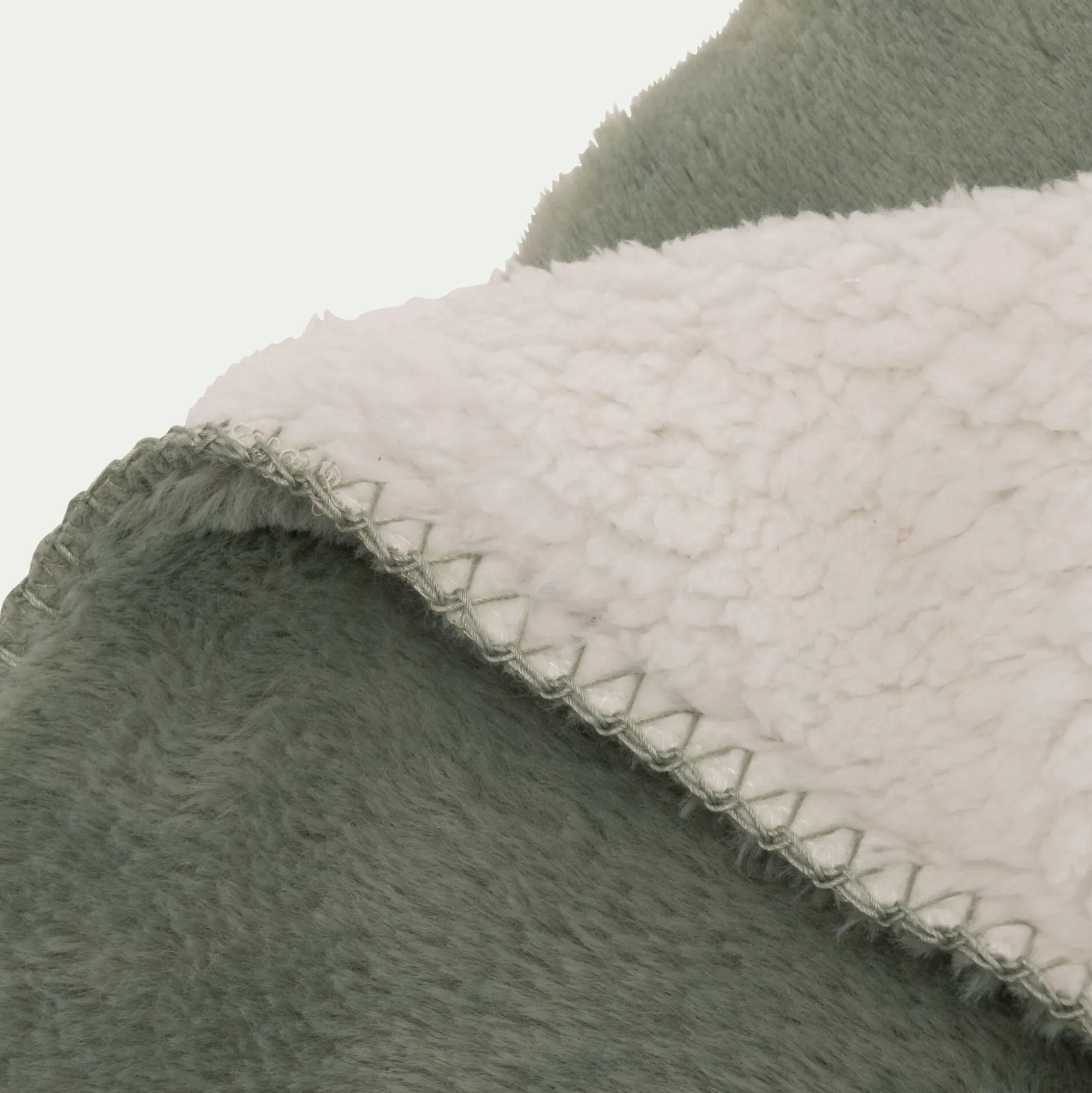 Plaid imitation fourrure 130x170cm - vert olivier