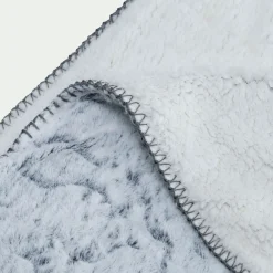 Plaid réversible effet fourrure - gris 130x170cm