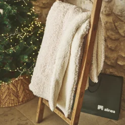 Plaid synthétique effet moutonné - blanc 130x170cm