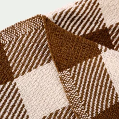 Plaid tartan en coton 130x170cm - marron
